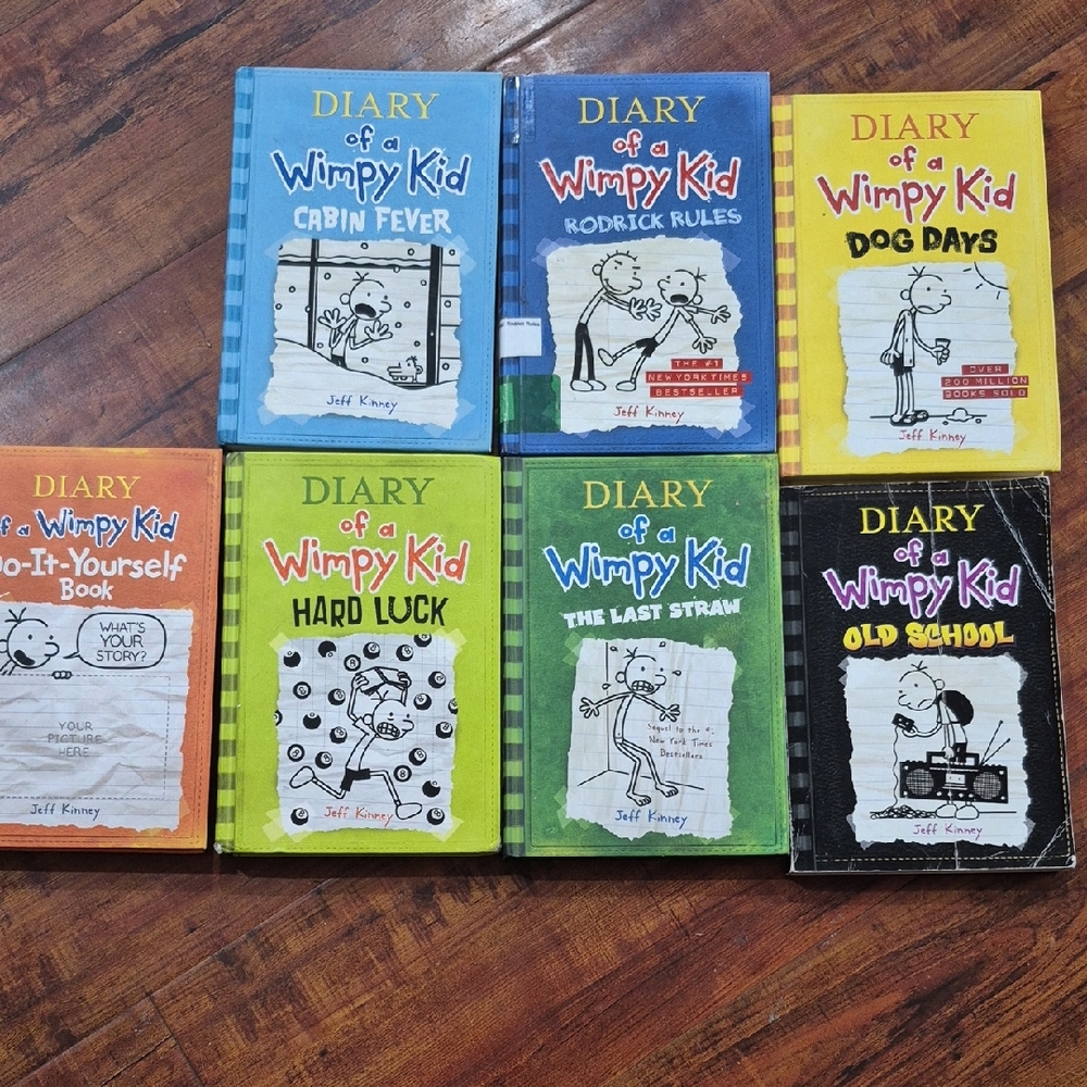 Diary of a Wimpy Kid 7-Book Set - Colorful Hardcover Collection